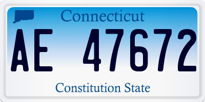 CT license plate AE47672