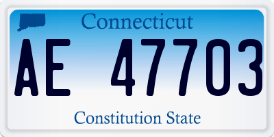 CT license plate AE47703