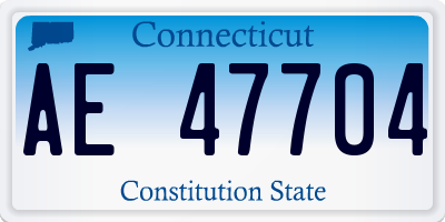 CT license plate AE47704