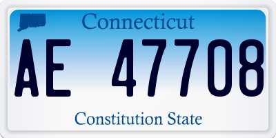 CT license plate AE47708