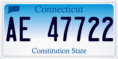 CT license plate AE47722