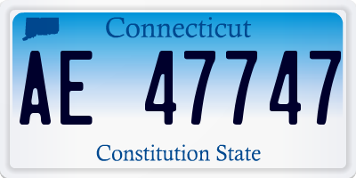 CT license plate AE47747