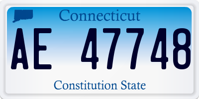 CT license plate AE47748