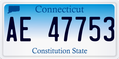CT license plate AE47753