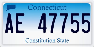 CT license plate AE47755