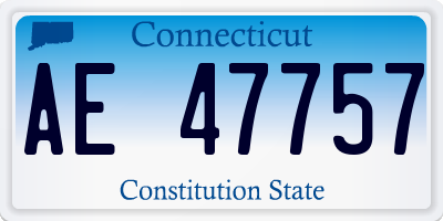 CT license plate AE47757