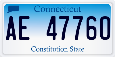 CT license plate AE47760