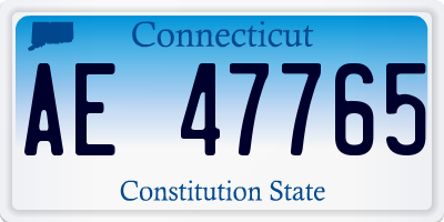 CT license plate AE47765