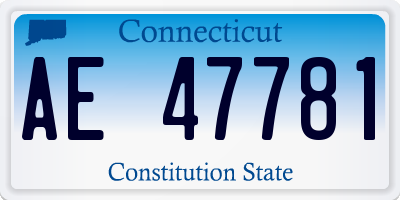 CT license plate AE47781