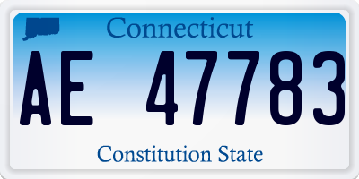 CT license plate AE47783