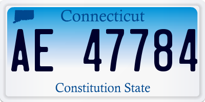 CT license plate AE47784