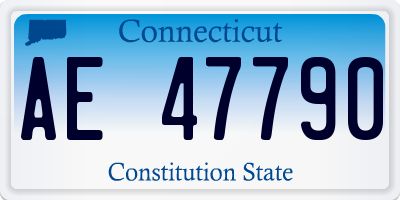 CT license plate AE47790