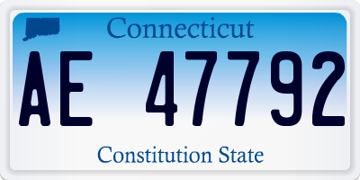 CT license plate AE47792