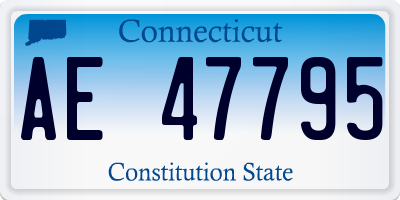 CT license plate AE47795