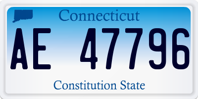CT license plate AE47796