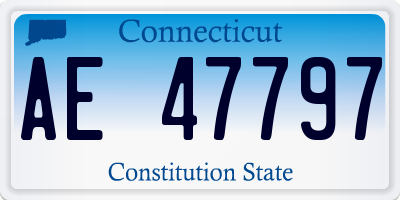 CT license plate AE47797