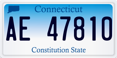 CT license plate AE47810