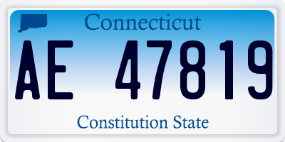 CT license plate AE47819
