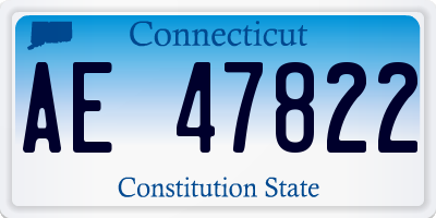 CT license plate AE47822