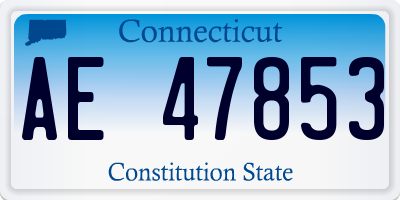 CT license plate AE47853