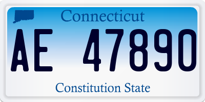 CT license plate AE47890
