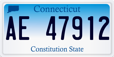 CT license plate AE47912