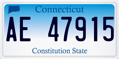 CT license plate AE47915