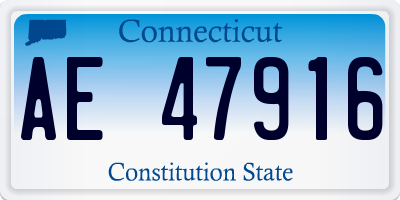 CT license plate AE47916