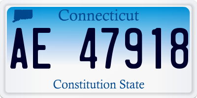 CT license plate AE47918