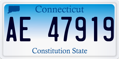 CT license plate AE47919