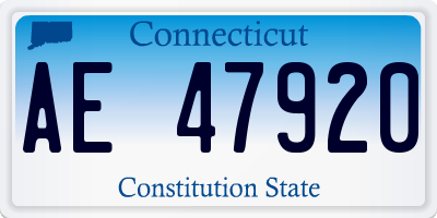 CT license plate AE47920