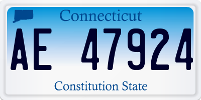 CT license plate AE47924