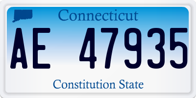 CT license plate AE47935