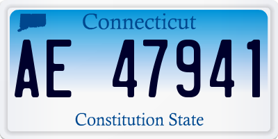 CT license plate AE47941