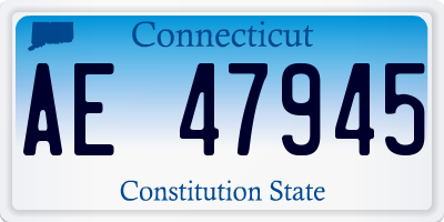 CT license plate AE47945