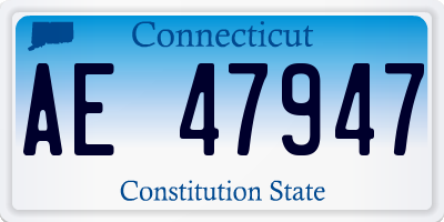 CT license plate AE47947