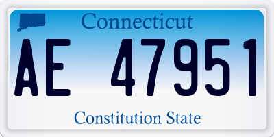 CT license plate AE47951