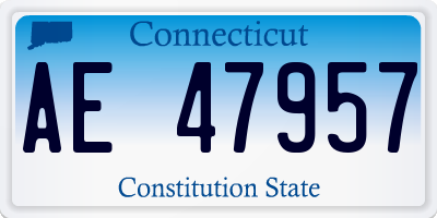 CT license plate AE47957