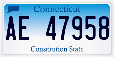 CT license plate AE47958