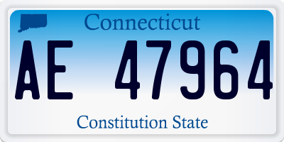 CT license plate AE47964