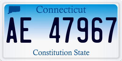 CT license plate AE47967