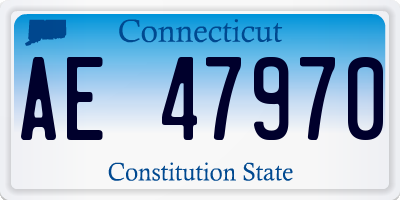 CT license plate AE47970