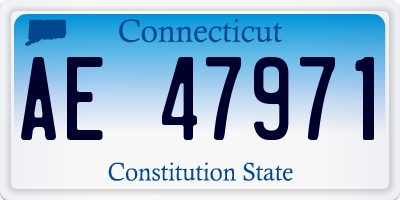CT license plate AE47971