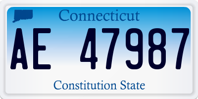 CT license plate AE47987