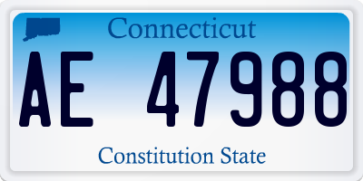 CT license plate AE47988