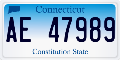 CT license plate AE47989