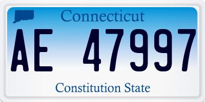 CT license plate AE47997