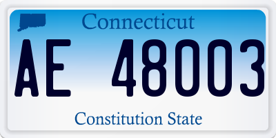 CT license plate AE48003