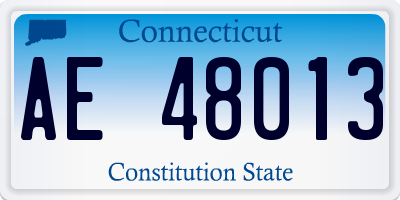 CT license plate AE48013