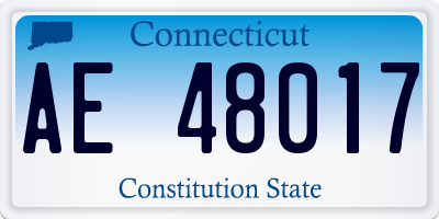 CT license plate AE48017